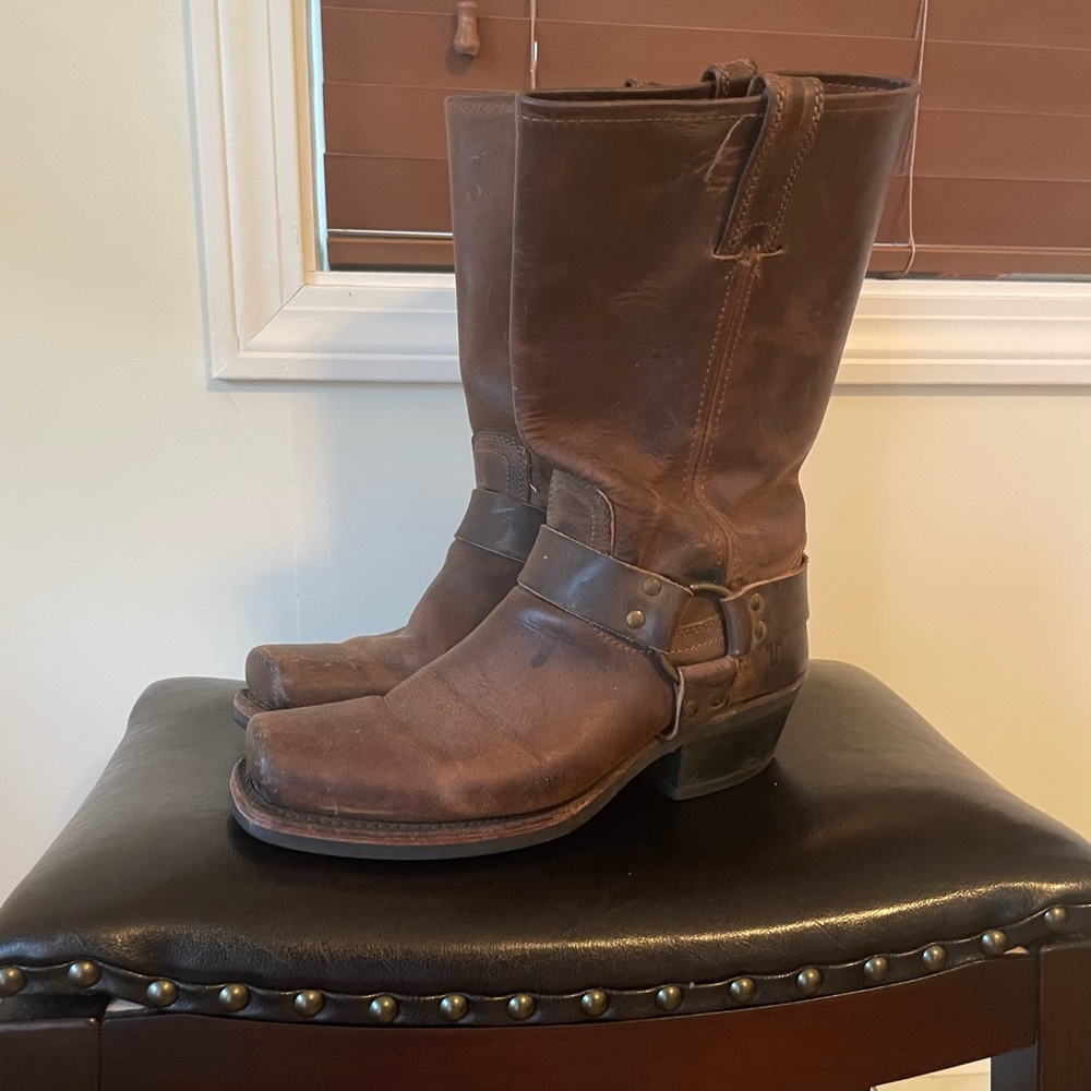 FRYE Vintage Belted Harness Boots